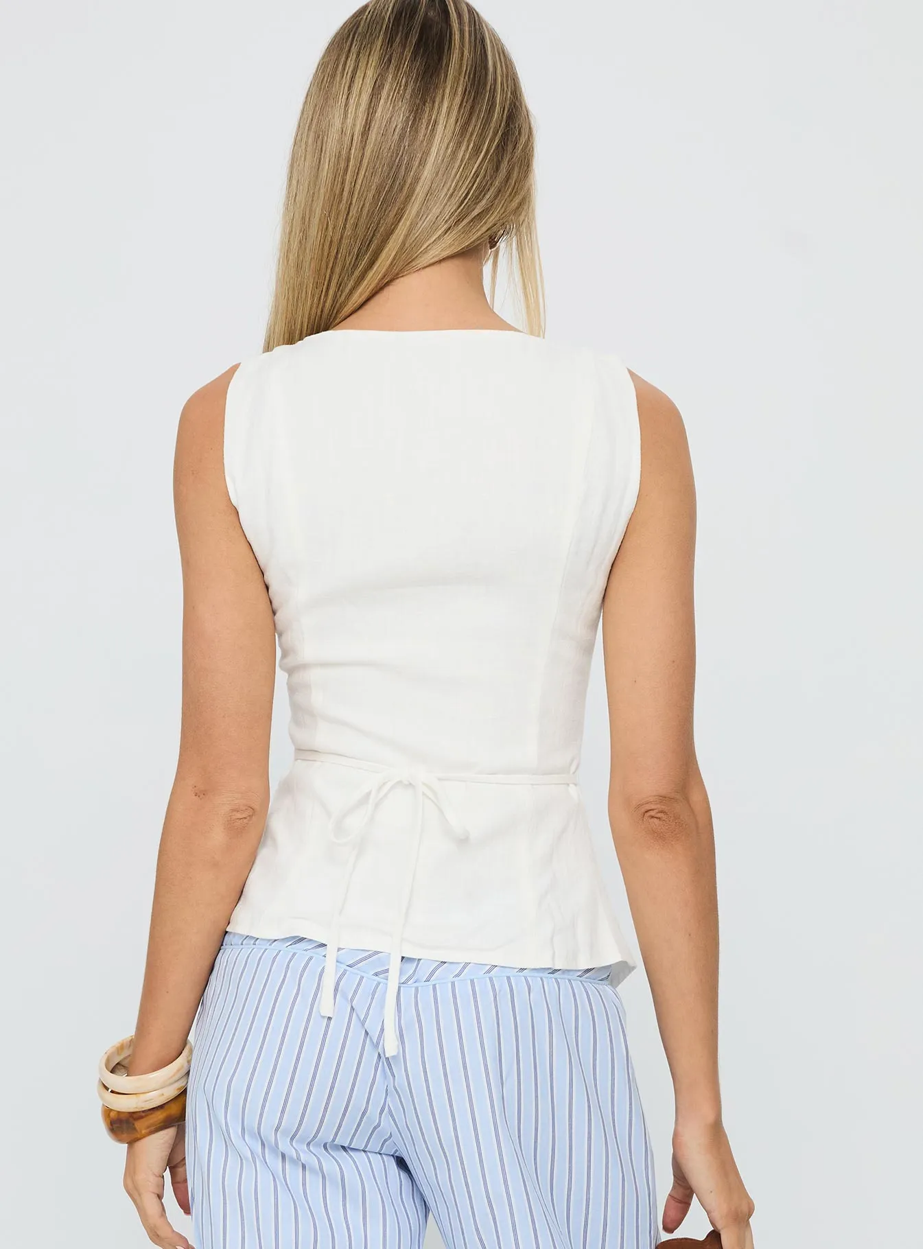 Dulcinea Longline Vest Top White sold by Princess Polly product image thumbnail 5