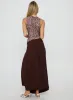 Nola Hardware Slit Maxi Skirt Brown sold by Princess Polly