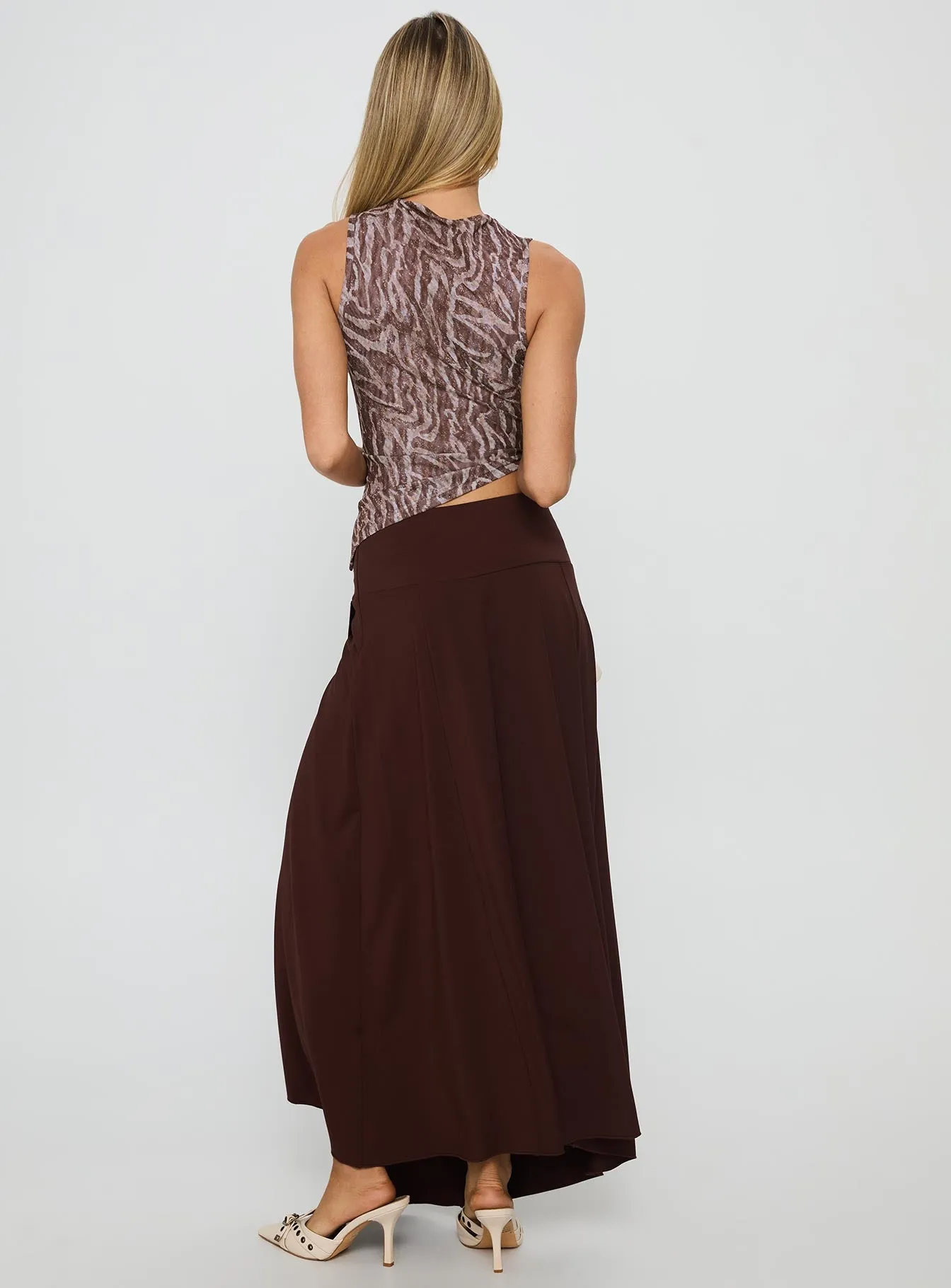 Nola Hardware Slit Maxi Skirt Brown sold by Princess Polly product image thumbnail 5