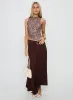 Nola Hardware Slit Maxi Skirt Brown sold by Princess Polly