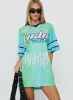 Turbo Champion Moto Jersey Top Blue / Green sold by Princess Polly