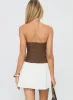 Sicialia Strapless Mini Dress Brown / White sold by Princess Polly