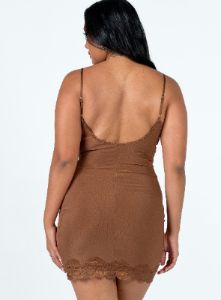 Fauna Mini Dress Brown sold by Princess Polly