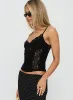 Rhiara Lace Trim Top Black sold by Princess Polly