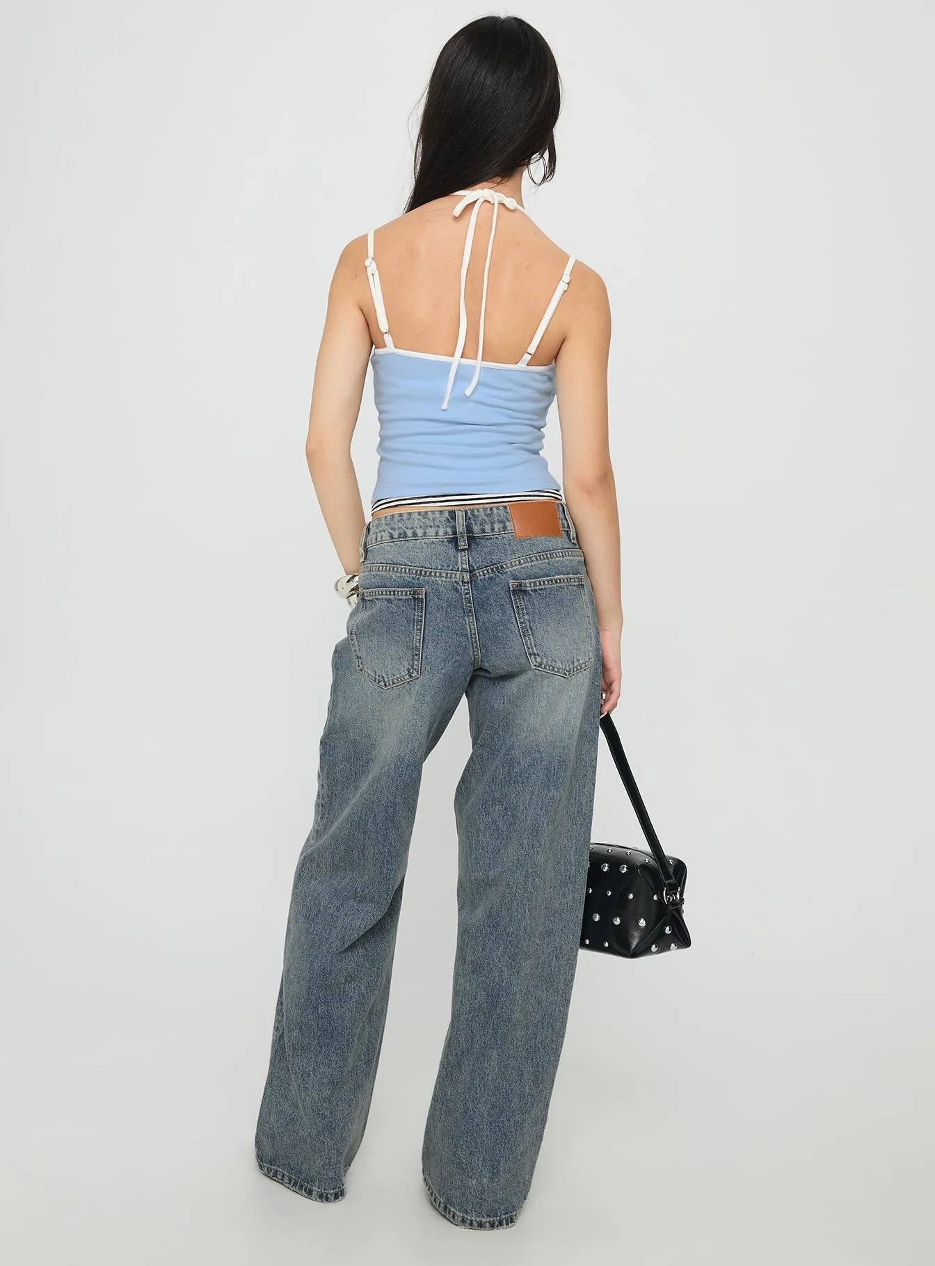 Franki Halter Layered Top Blue Multi Stripe sold by Princess Polly product image thumbnail 5