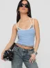 Franki Halter Layered Top Blue Multi Stripe sold by Princess Polly