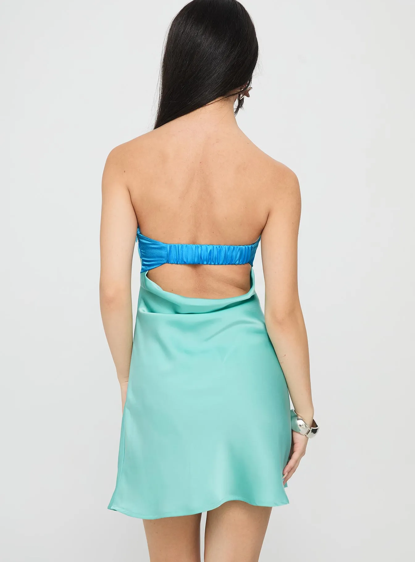 Phillipa Mini Dress Aqua sold by Princess Polly product image thumbnail 4