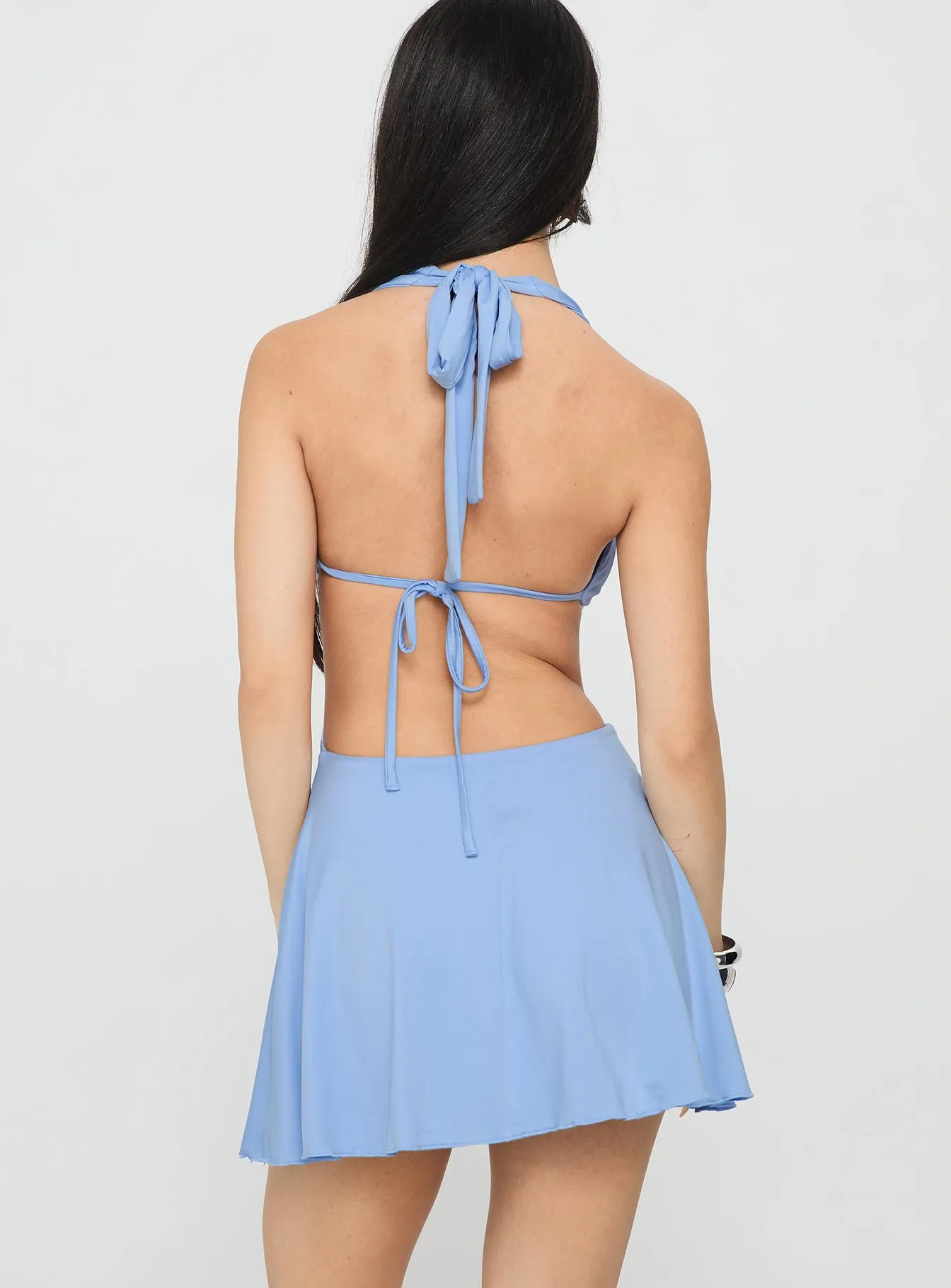 Maeva Halter Mini Dress Pastel Blue sold by Princess Polly product image thumbnail 5