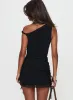 Bella Luna Ruched Mini Dress Black Tall sold by Princess Polly