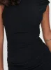 Bella Luna Ruched Mini Dress Black Tall sold by Princess Polly