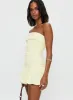 Mousse Strapless Mini Dress Lemon Tall sold by Princess Polly