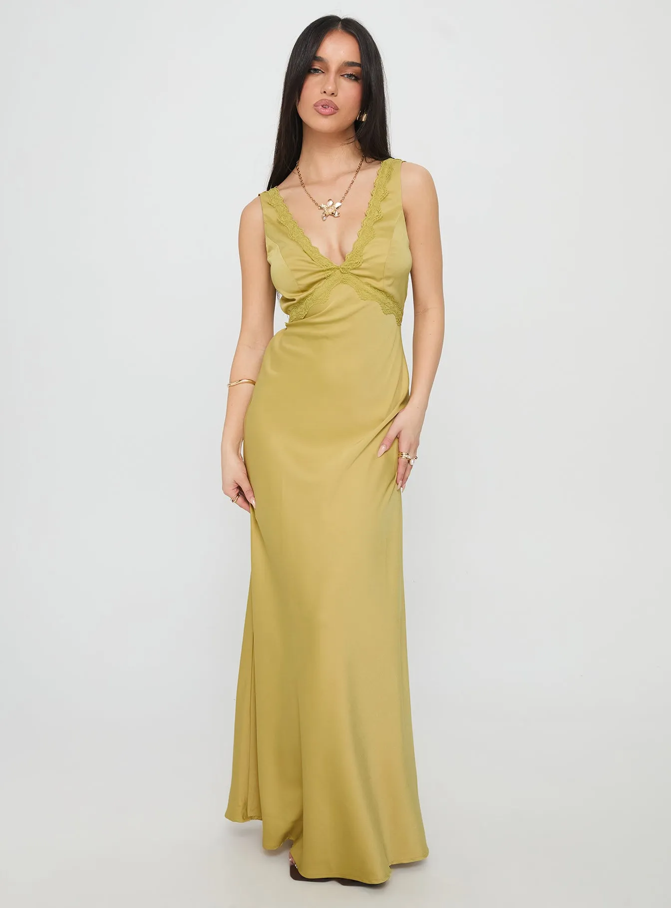 Galloway Maxi Dress Chartreuse sold by Princess Polly product image thumbnail 2