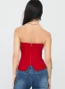 Kaetlyn Strapless Corset Top Red sold by Princess Polly