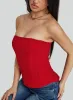 Kaetlyn Strapless Corset Top Red sold by Princess Polly