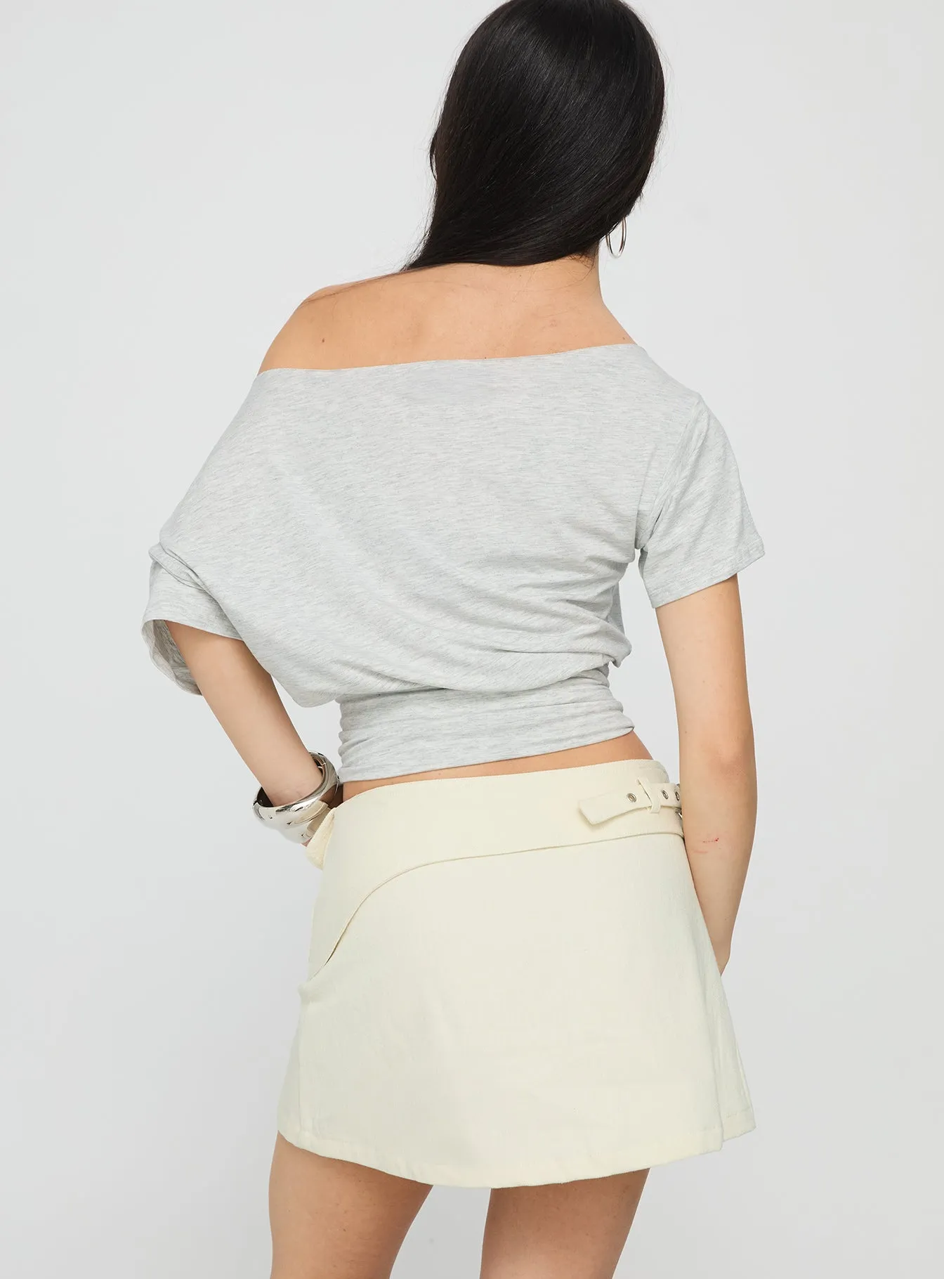 Supersonic Belted Denim Mini Skirt Ivory sold by Princess Polly product image thumbnail 5