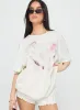 Hawaii Locale Oversized Graphic Tee Marshmellow sold by Princess Polly
