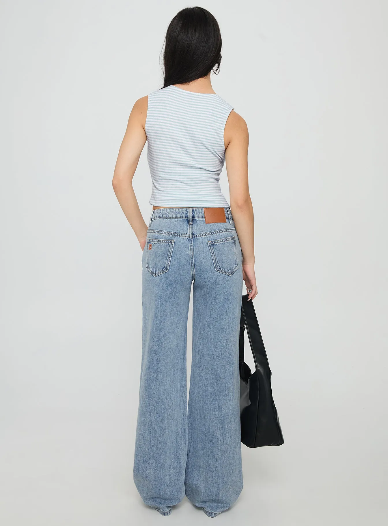 Kadison Low Rise Straight Leg Jeans Mid Wash Blue sold by Princess Polly product image thumbnail 5