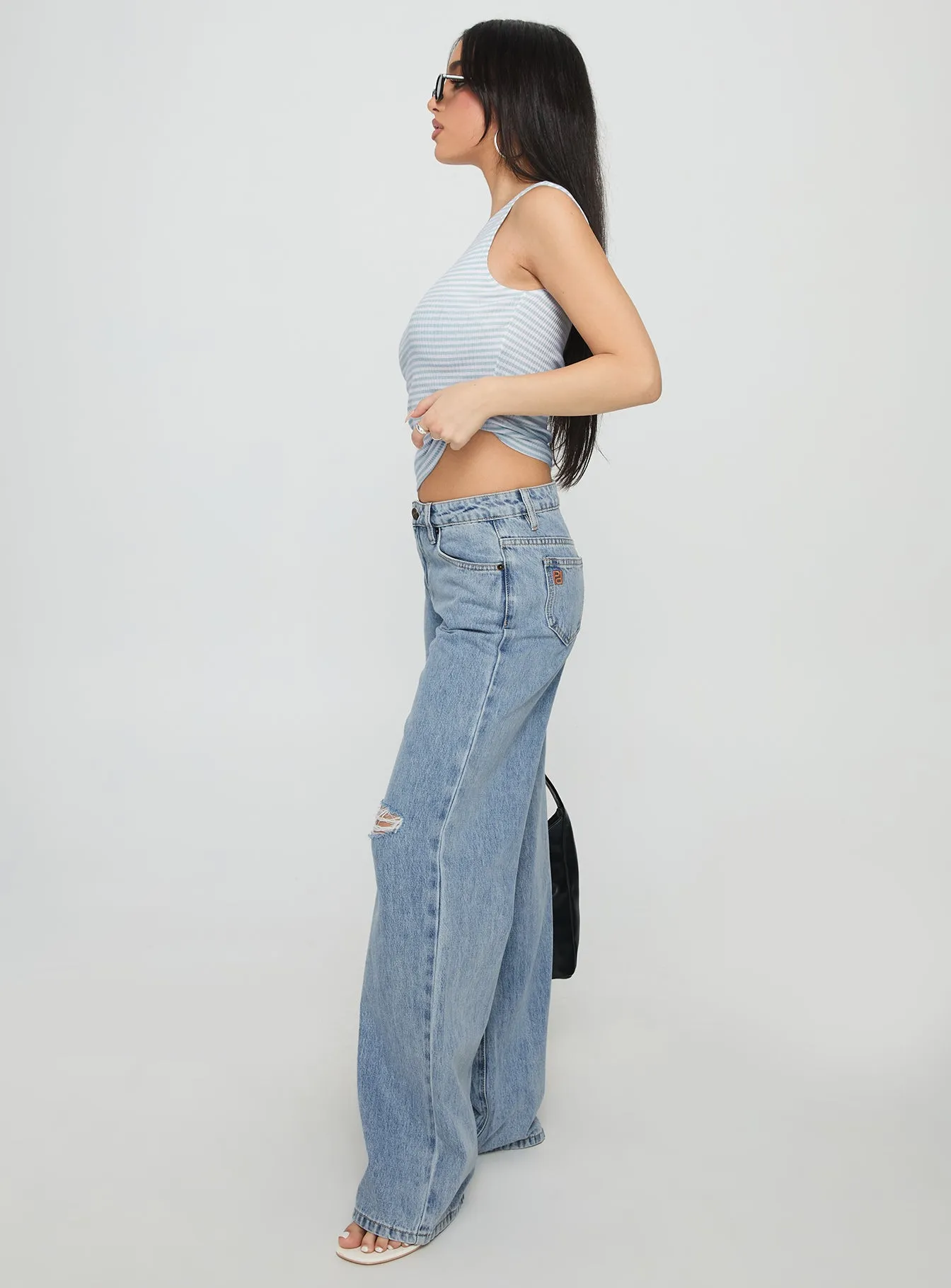 Kadison Low Rise Straight Leg Jeans Mid Wash Blue sold by Princess Polly product image thumbnail 4