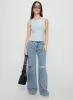 Kadison Low Rise Straight Leg Jeans Mid Wash Blue sold by Princess Polly
