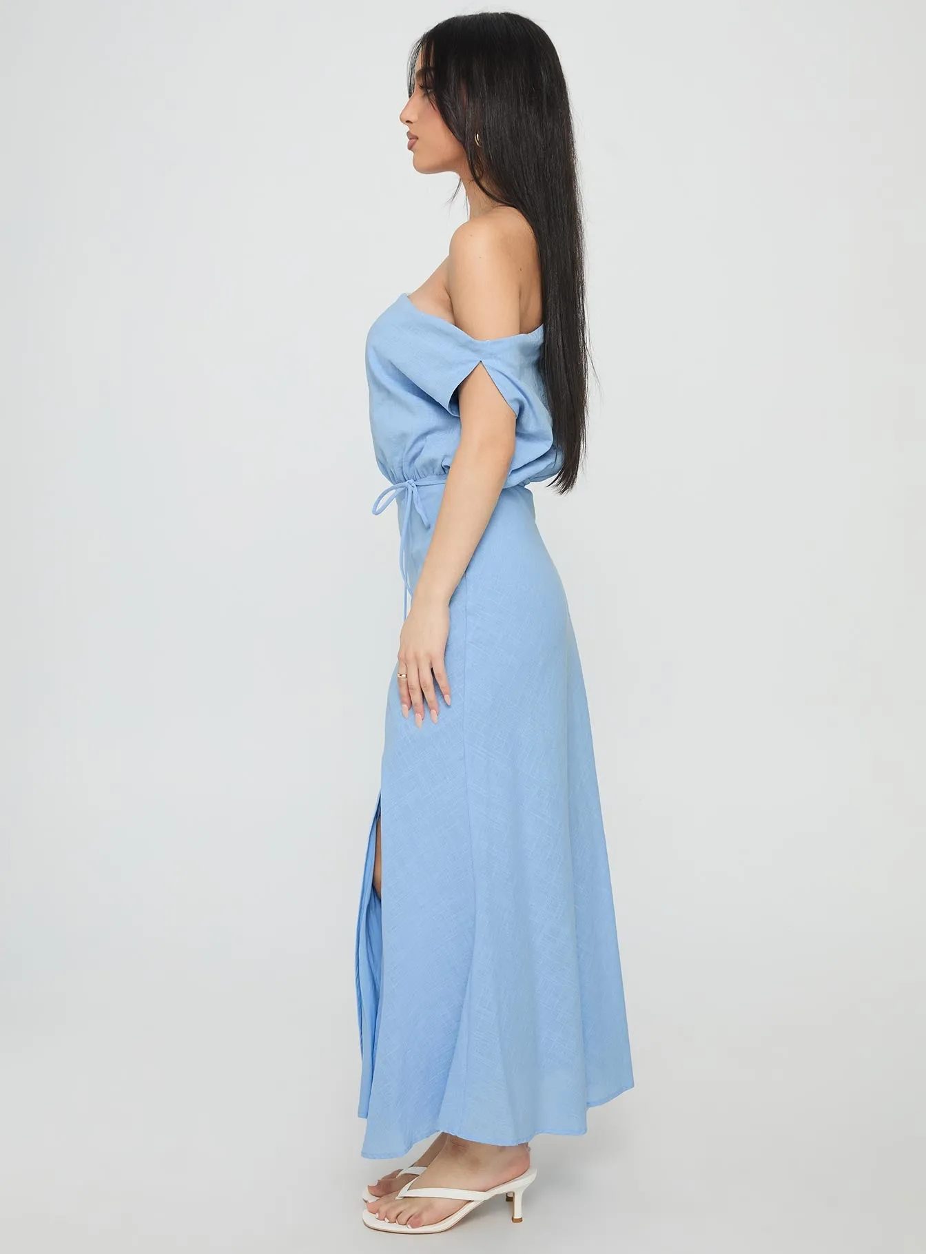 Frangelica Off The Shoulder Maxi Dress Light Blue sold by Princess Polly product image thumbnail 3