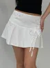 Drisana Tie Detail Embroidered Mini Skirt White sold by Princess Polly