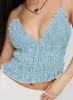 Marilou Shirred Top Blue Stripe sold by Princess Polly