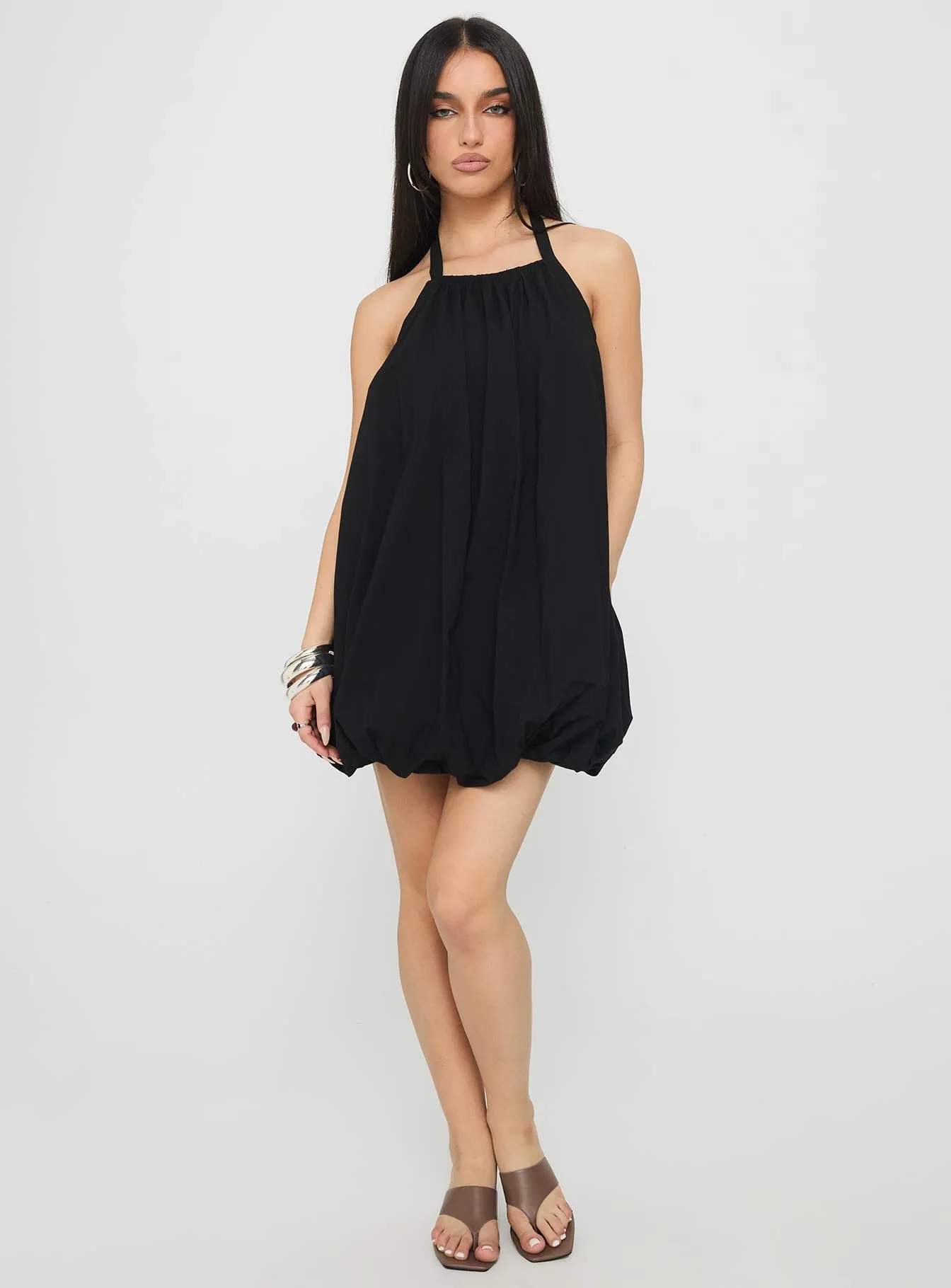 Friandise Bubble Hem Mini Dress Black sold by Princess Polly product image thumbnail 2