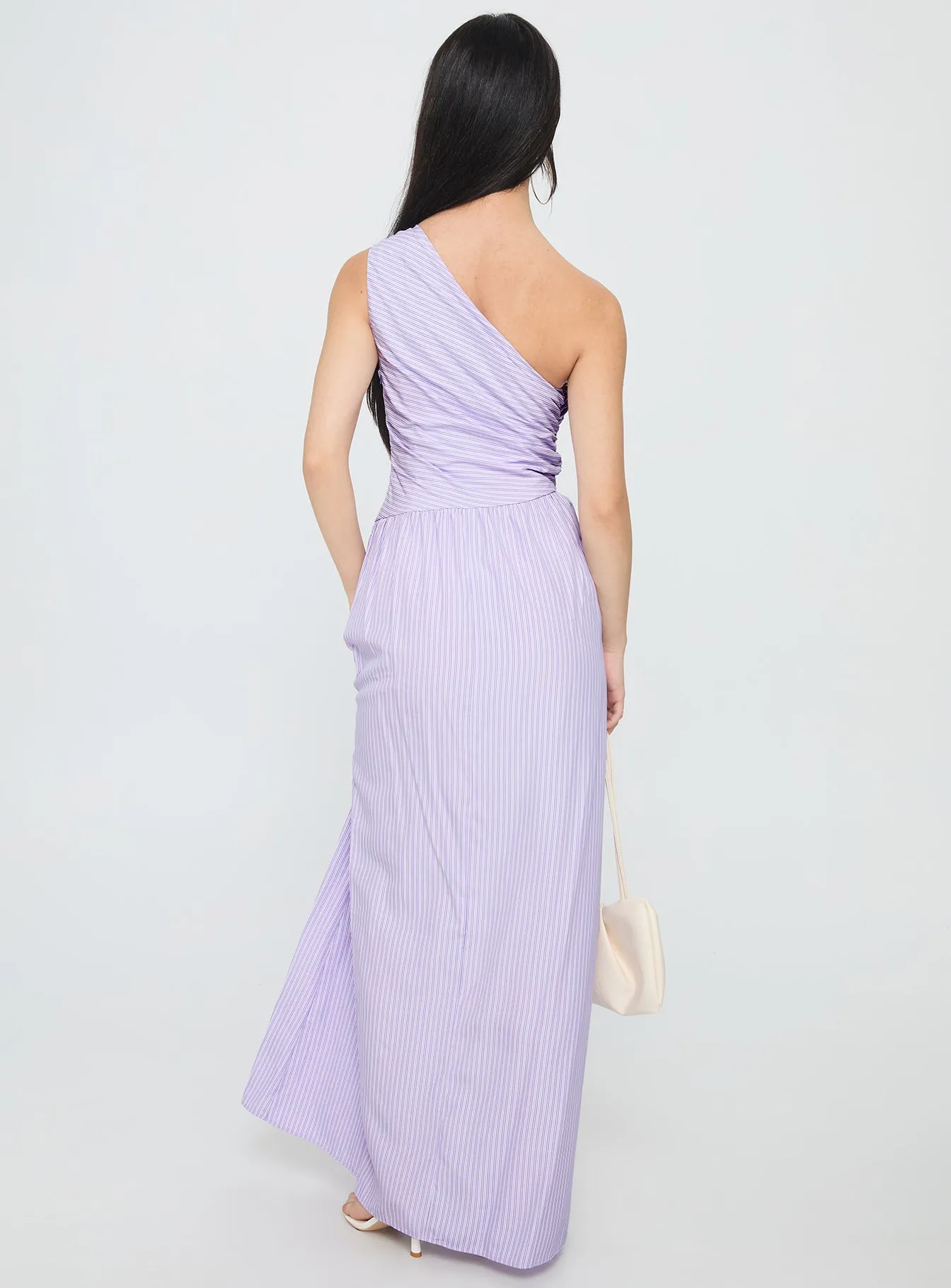 Allicia One Shoulder Maxi Dress Purple sold by Princess Polly product image thumbnail 4
