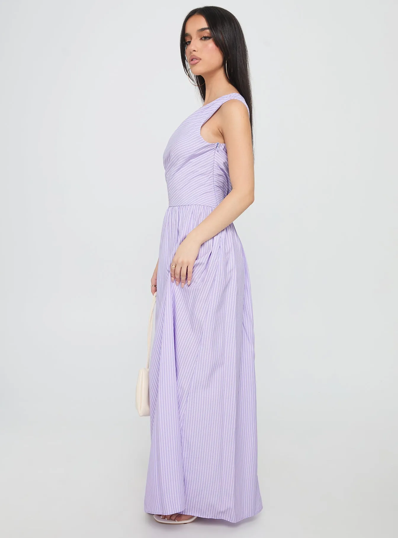 Allicia One Shoulder Maxi Dress Purple sold by Princess Polly product image thumbnail 3