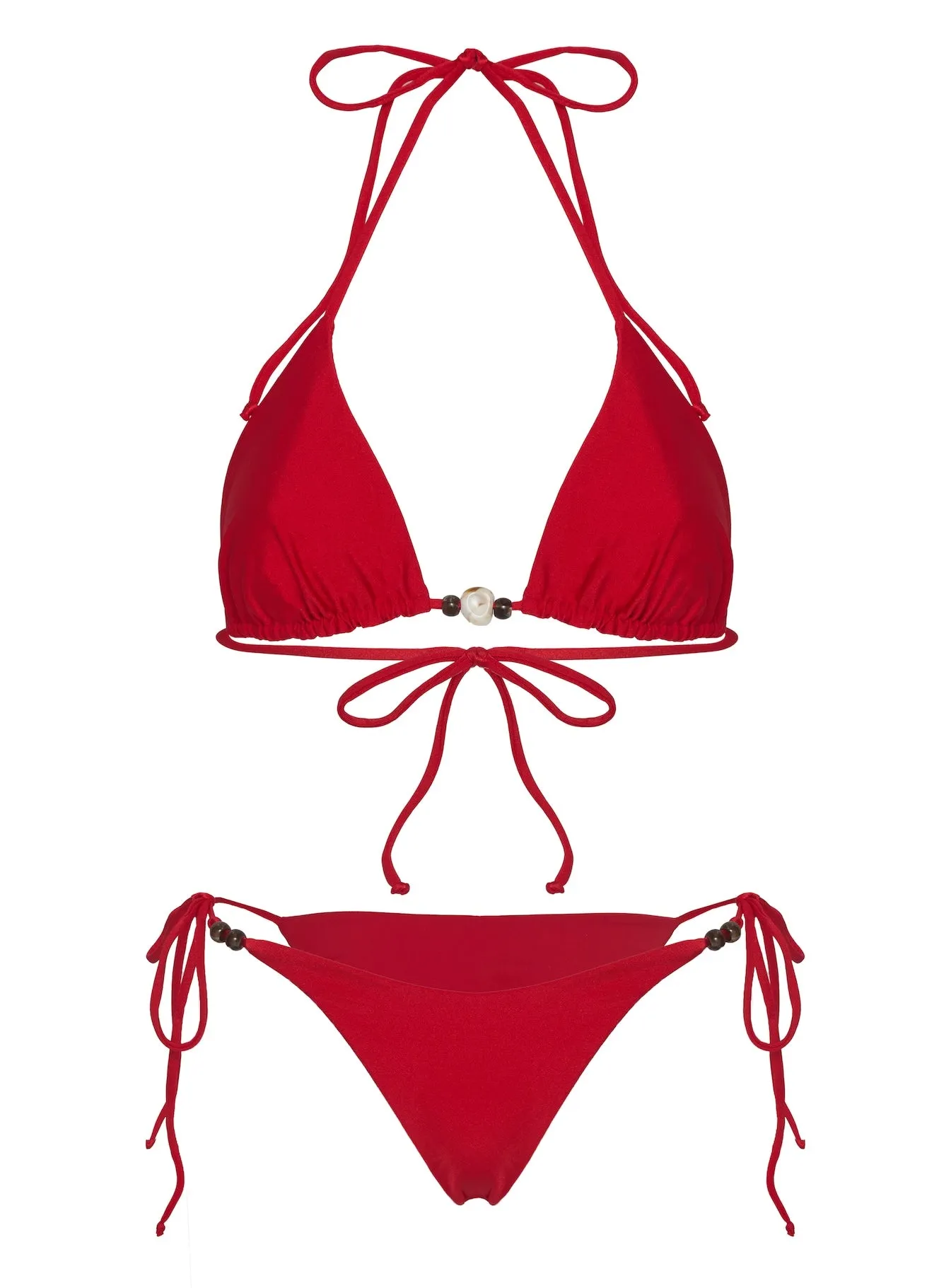 Glora Tie Side Beaded Bikini Bottom Shimmer Red sold by Princess Polly product image thumbnail 5