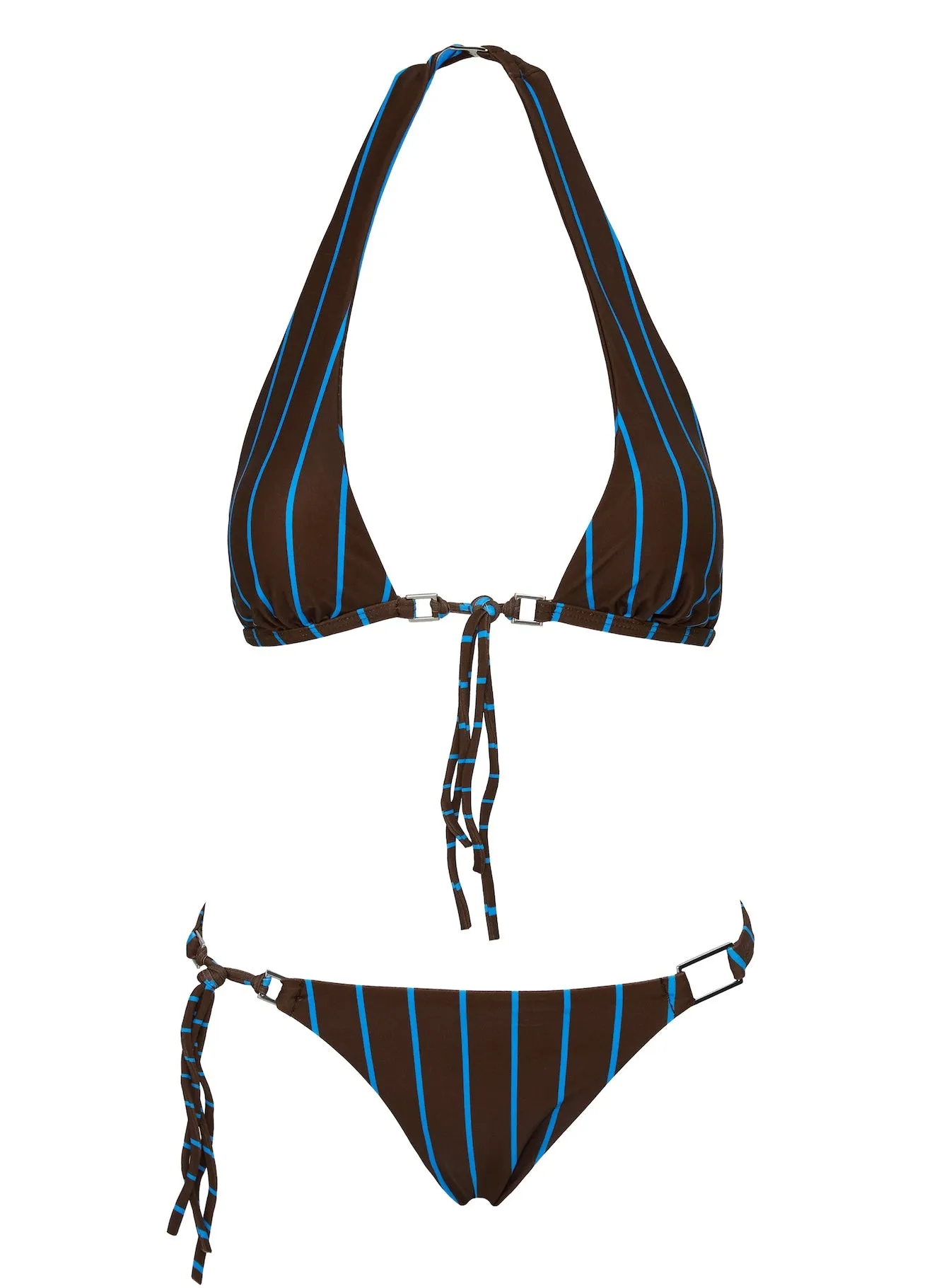 Janessa Hardware Tie Side Bikini Bottoms Brown / Blue Stripe sold by Princess Polly product image thumbnail 5
