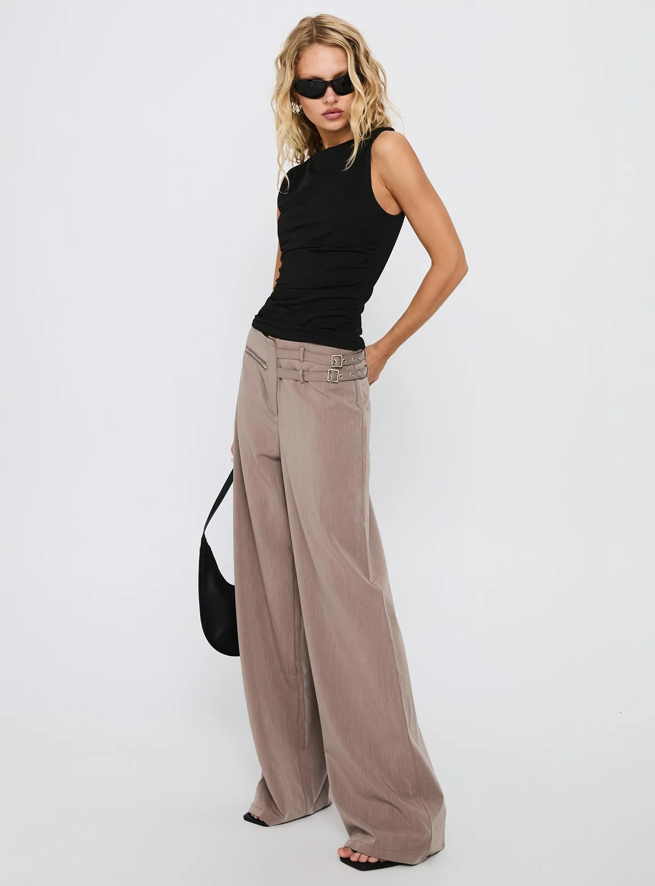 Rinah Belted Pants Brown sold by Princess Polly product image thumbnail 4