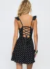Landon Mini Dress Black / Polka Dot sold by Princess Polly
