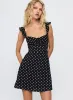 Landon Mini Dress Black / Polka Dot sold by Princess Polly