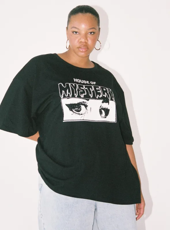 House Of Mystery Oversized Tee Black Curve sold by Princess Polly