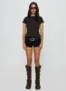 Romelle Shirred Top Black / Brown Plaid Petite sold by Princess Polly