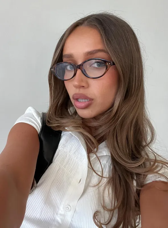 Aguilera Blue Light Glasses Tort sold by Princess Polly