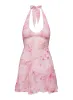Valorie Halter Mini Dress Pink Petite sold by Princess Polly