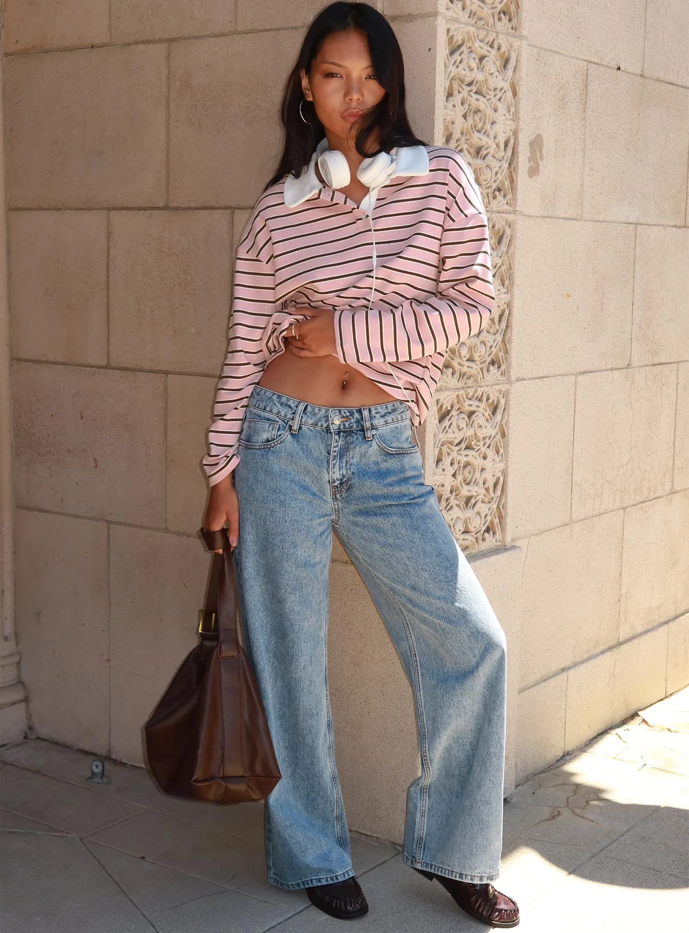 Shima Low Rise Straight Leg Jeans Light Wash sold by Princess Polly