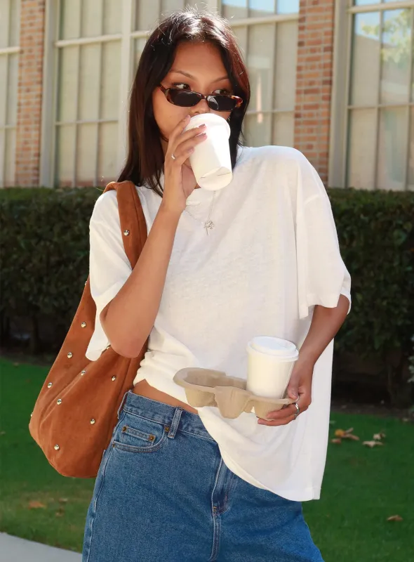 Zaydee Oversized Tee White sold by Princess Polly