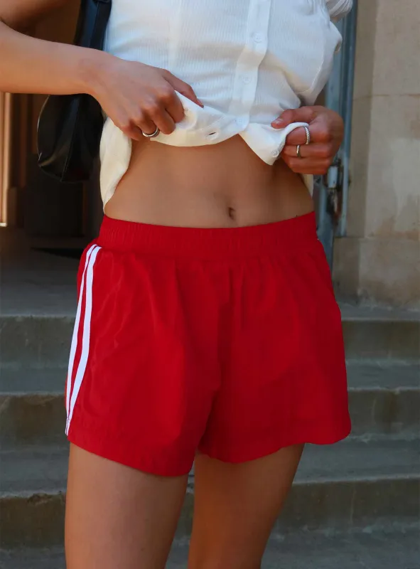 Borderline Track Short Red / White sold by Princess Polly