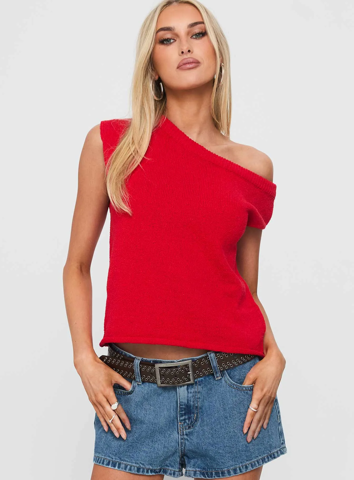 Ashfield Off Shoulder Top Red sold by Princess Polly product image thumbnail 2