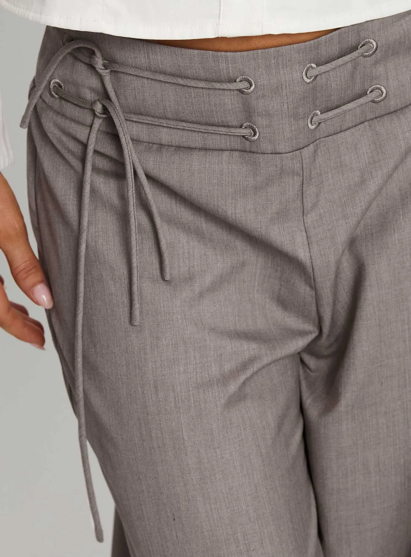 Just Have Fun Wide Leg Pant Grey Petite sold by Princess Polly product image thumbnail 3