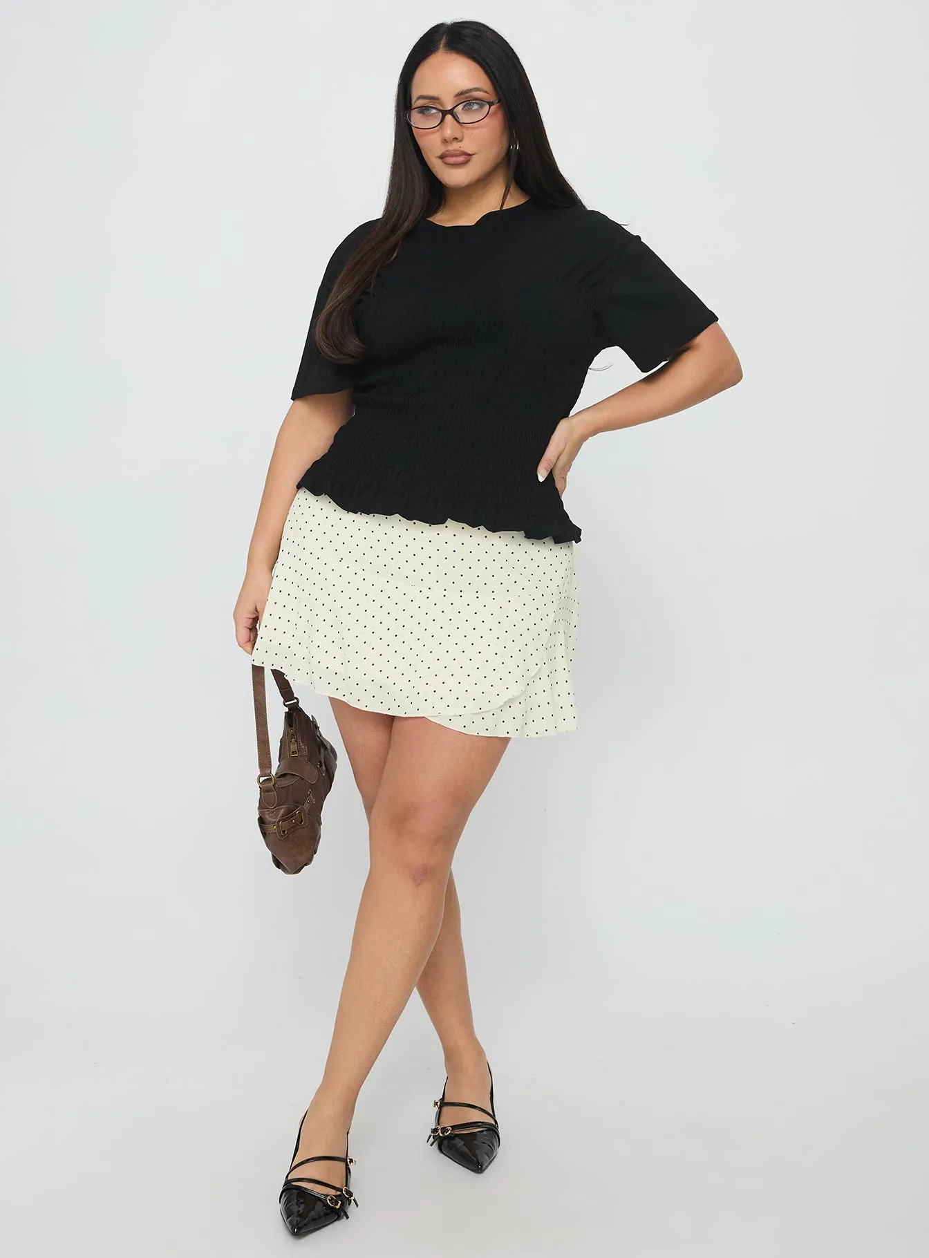 Sonsie Mini Skirt Cream Curve sold by Princess Polly product image thumbnail 3