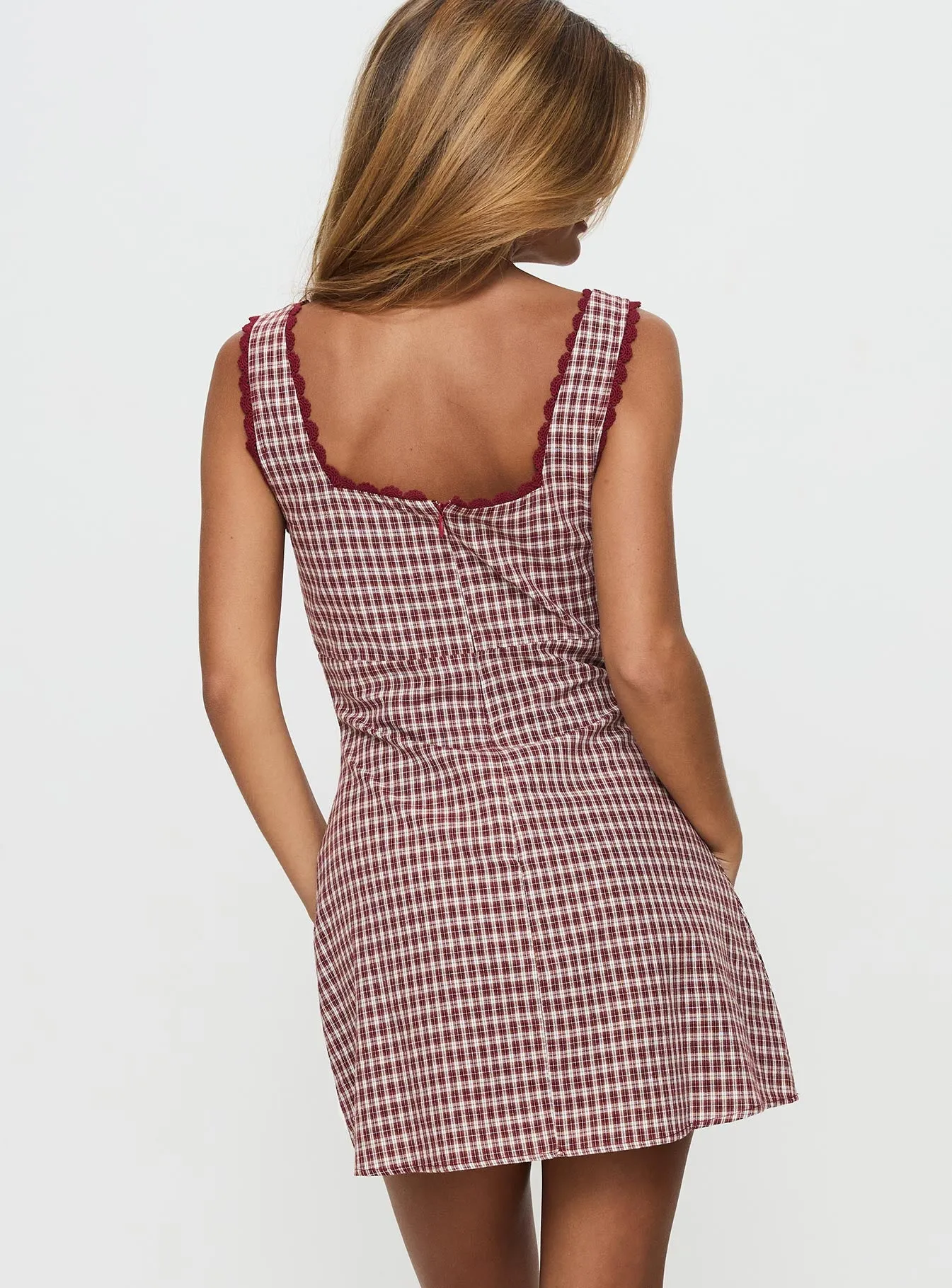 Dasha Mini Dress Red Check Tall sold by Princess Polly product image thumbnail 5