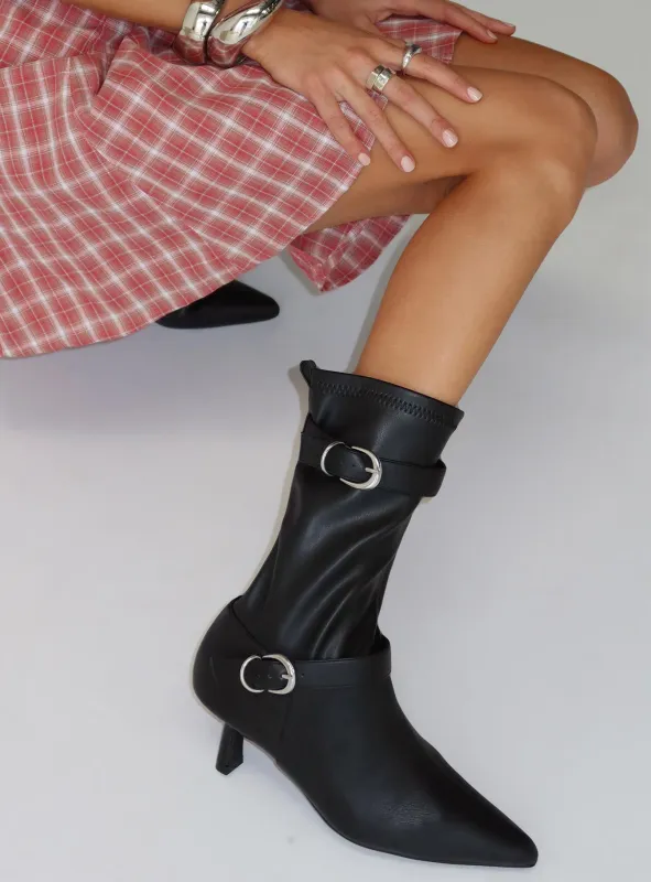 Therapy Kimme Sock Boots Black sold by Princess Polly