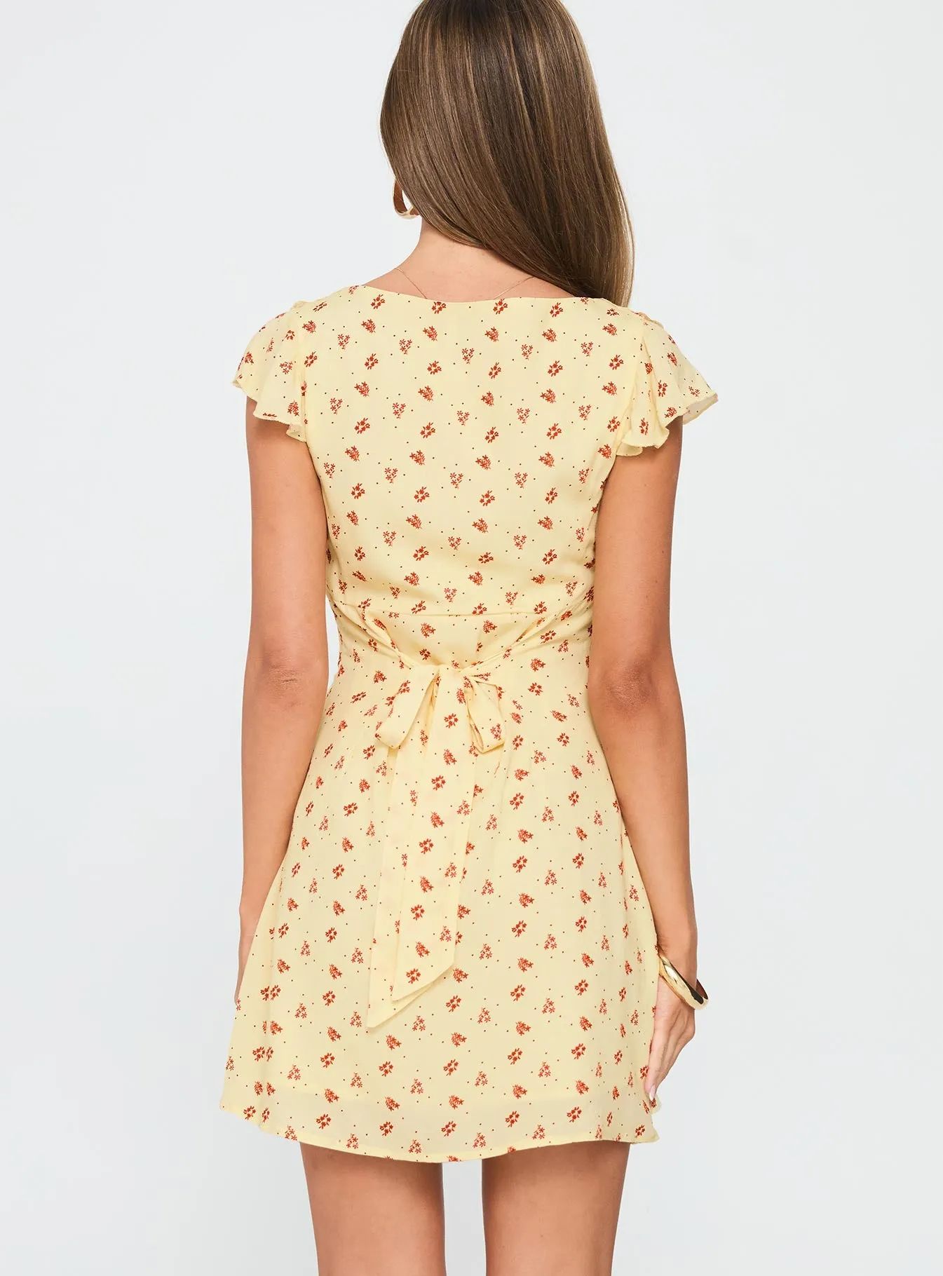 Just Me And You Frill Mini Dress Yellow Floral sold by Princess Polly product image thumbnail 5