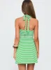Golden Era Halter Mini Dress Green Stripe sold by Princess Polly