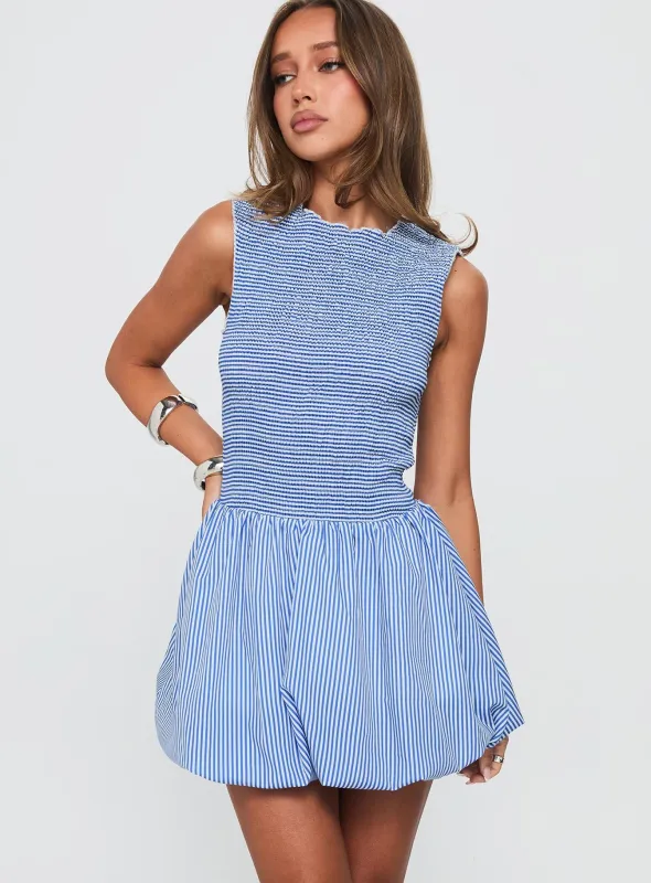 Narnie Mini Dress Blue sold by Princess Polly