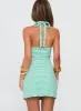 Lucee Halter Mini Dress Green Stripe sold by Princess Polly